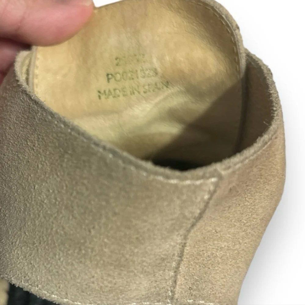 OKI KUTSU Kasai Hi Lace Beige Suede Platform Sandals
